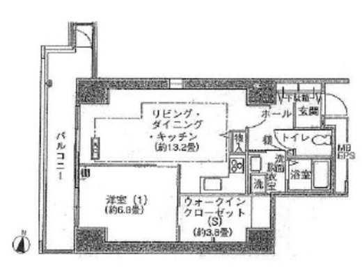 シティコート目黒 4-1103 間取り図