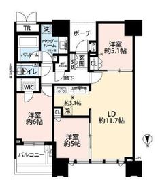 ドゥ・トゥール 8階 間取り図