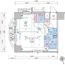 ジェノヴィア浅草駅前スカイガーデン 13階 間取り図