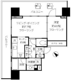 ウェリスタワー愛宕虎ノ門 5階 間取り図