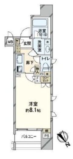 ファミール銀座イースト 7階 間取り図