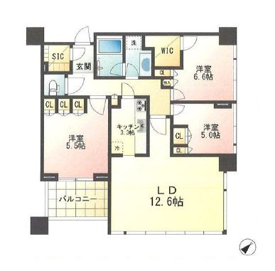 スカイフォレストレジデンス　タワー&スイート 3階 間取り図