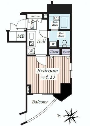 コンシェリア芝公園 13階 間取り図