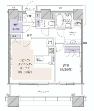 カテリーナ三田タワースイート ウエストアーク 27階 間取り図