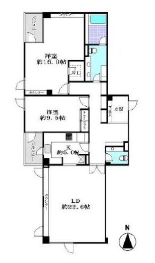 西麻布グランドヒルズ 2階 間取り図