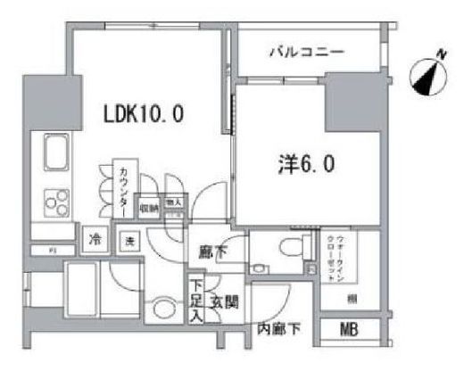 レフィール日本橋浜町二丁目 6階 間取り図