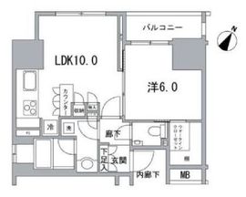 レフィール日本橋浜町二丁目 6階 間取り図