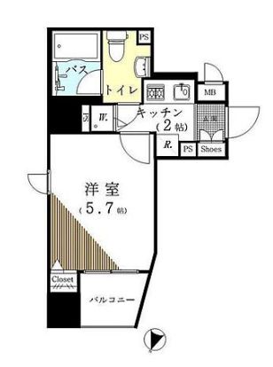 パレステュディオ六本木 7階 間取り図