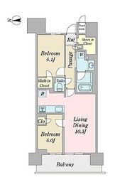 プラウド文京関口 8階 間取り図