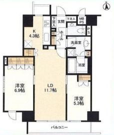 コンパートメント東京中央 11階 間取り図