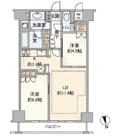 コンパートメント東京中央 11階 間取り図