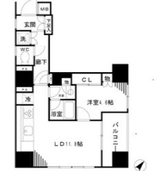 パークリュクス銀座8丁目mono 10階 間取り図