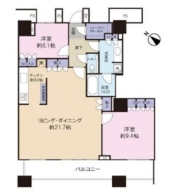 ザ・東京タワーズ シータワー 39階 間取り図