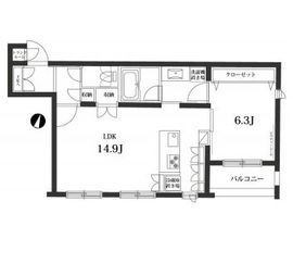 ガーデン都立大 302 間取り図