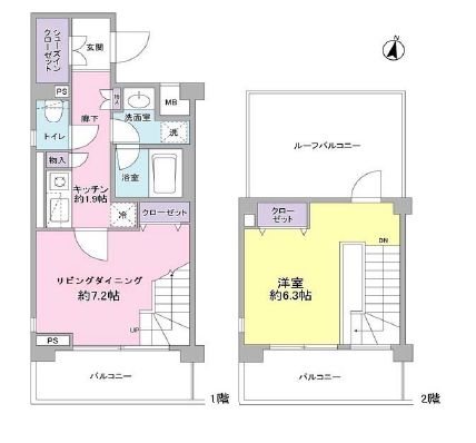 サンピエス桜新町 501 間取り図