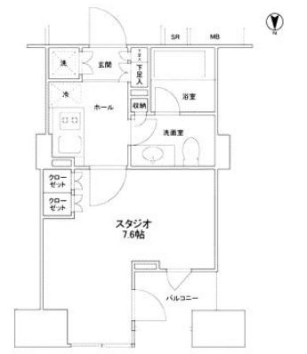 クオリア神南フラッツ 8階 間取り図