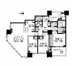 ドゥ・トゥール 25階 間取り図