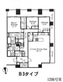 ラ・メール三番町レジデンス 1206 間取り図
