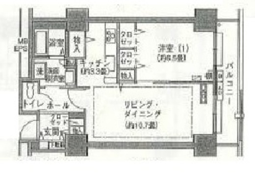 シティコート目黒 4-514 間取り図