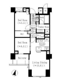 プラウド四谷大京町 2階 間取り図