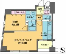 カスタリア茅場町 405 間取り図