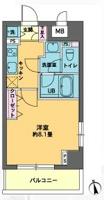 カスタリア新富町 801 間取り図