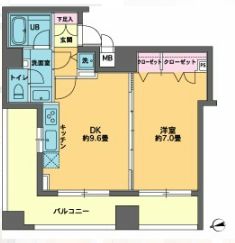 カスタリア新富町 1103 間取り図