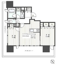 ウェリスタワー愛宕虎ノ門 6階 間取り図
