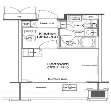 品川グラスレジデンス 1311 間取り図