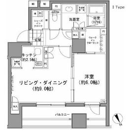 パークハビオ八丁堀 409 間取り図