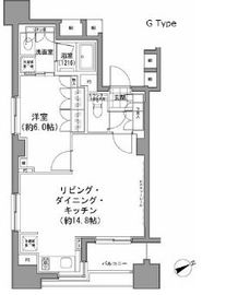 パークハビオ八丁堀 907 間取り図