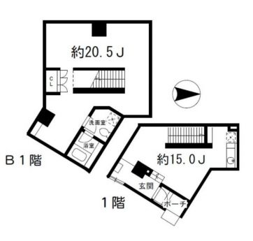 ディームス等々力 106 間取り図
