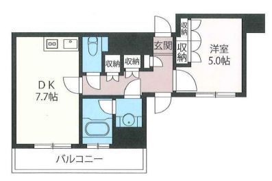 エスティメゾン浅草駒形 409 間取り図