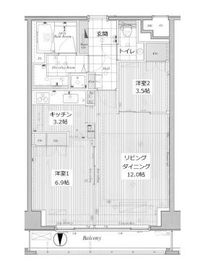 コンパートメント東京中央 12階 間取り図