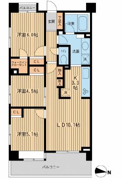 グランカーサ両国壱番館 703 間取り図