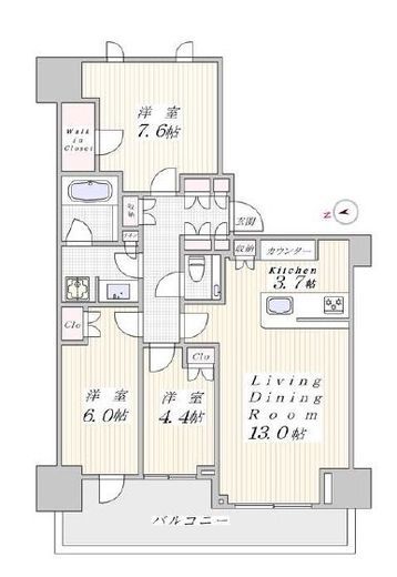 ブランズ麻布狸穴町 4階 間取り図