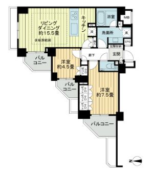 ライオンズ外苑の杜 1階 間取り図