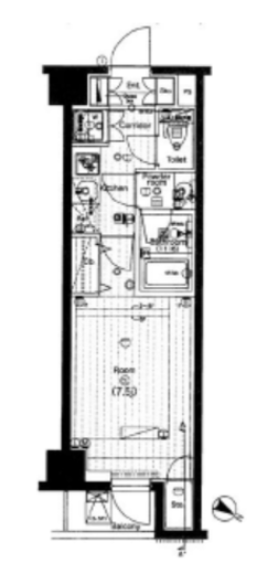 プレミアムキューブ都立大学#mo 603 間取り図