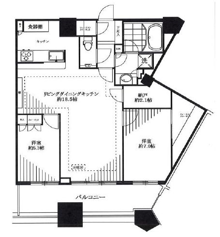 芝浦アイランド ケープタワー 8階 間取り図