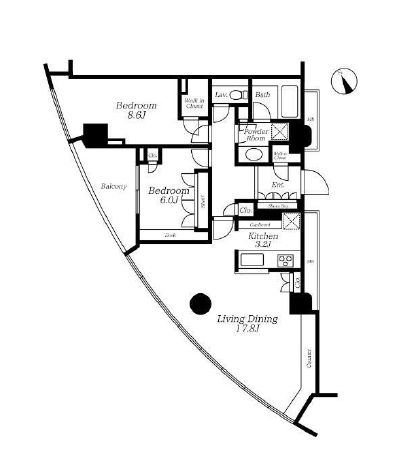 アトラスタワー西新宿 17階 間取り図