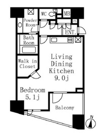 シティハウス代々木ステーションコート 8階 間取り図