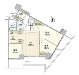 キャピタルマークタワー 13階 間取り図