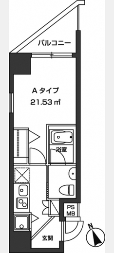 レジディア虎ノ門 203 間取り図