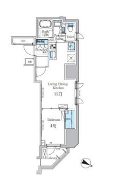 パークアクシス小伝馬町 904 間取り図