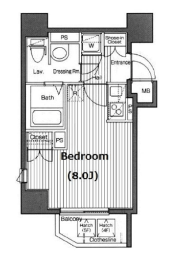 グランド・ガーラ南麻布 415 間取り図