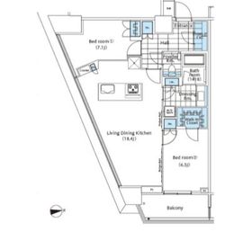 コンフォリア新宿イーストサイドタワー 416 間取り図