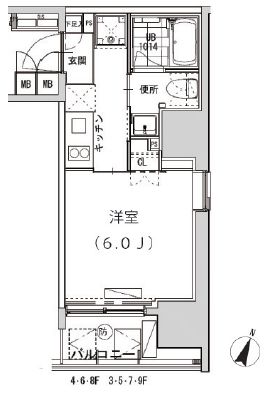 グランディオール広尾テラス 706 間取り図
