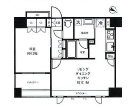 アイディーコート日本橋浜町 8階 間取り図