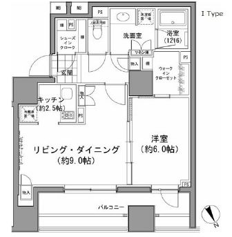 パークハビオ八丁堀 809 間取り図