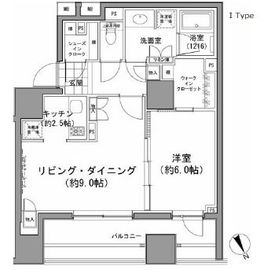 パークハビオ八丁堀 809 間取り図